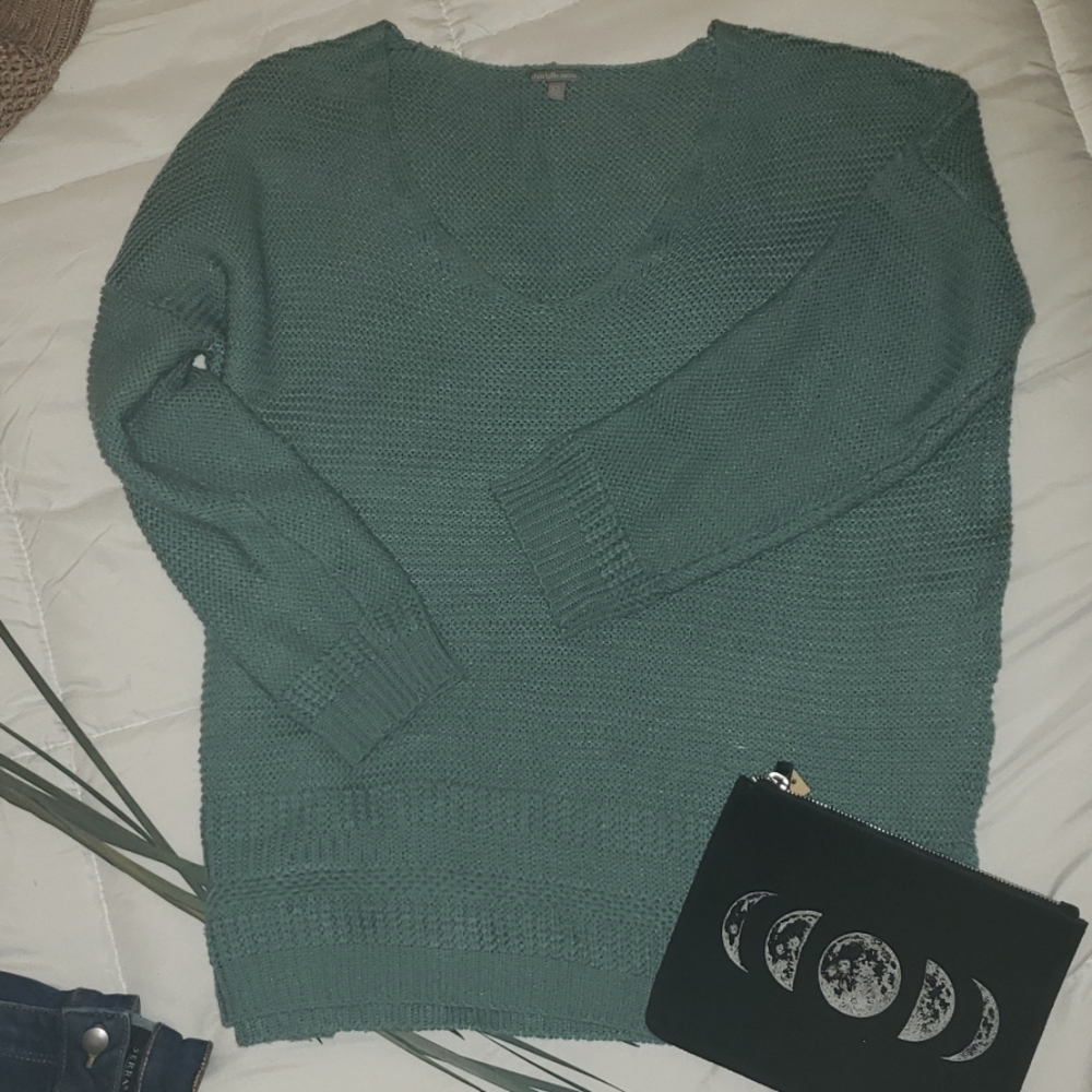 Cozy dark mint sweater